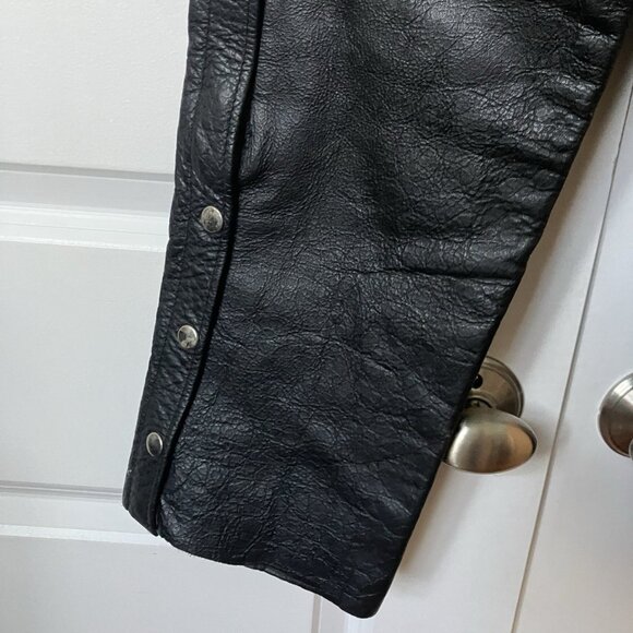 Vintage Unik Leather Chaps Riding Motorcycle Biker Belt Strap Lace Tie Back XS - Picture 3 of 9